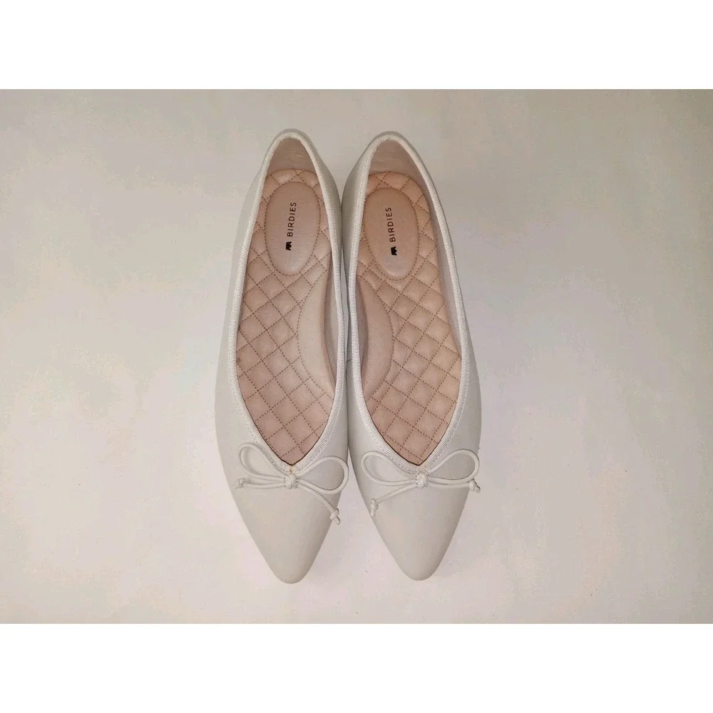 Birdies Womens Size 9 Goldfinch Ecru Off White‎ Pointed Toe Flats Leather
